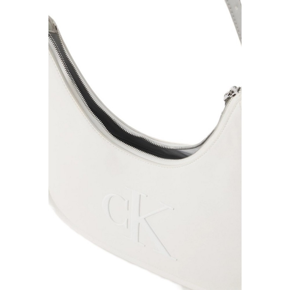 CALVIN KLEIN BOLD CK CRESCENT BAG ΤΣΑΝΤΑ ΓΥΝΑΙΚΕΙΑ WHITE