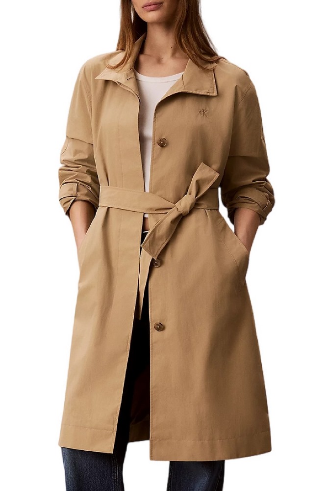 CALVIN KLEIN JEANS LONG TECH SEASONAL TRENCH COAT ΚΑΠΑΡΝΤΙΝΑ ΓΥΝΑΙΚΕΙΑ BEIGE