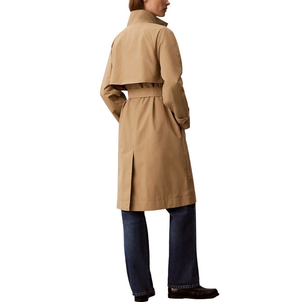CALVIN KLEIN JEANS LONG TECH SEASONAL TRENCH COAT ΚΑΠΑΡΝΤΙΝΑ ΓΥΝΑΙΚΕΙΑ BEIGE