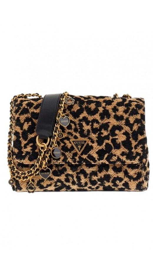 GUESS GIULLY II 2 COMP CNVRTBLE FLAP ΤΣΑΝΤΑ ΓΥΝΑΙΚΕΙΑ LEOPARD