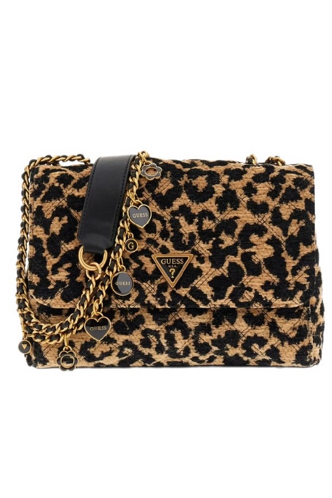 GUESS GIULLY II 2 COMP CNVRTBLE FLAP ΤΣΑΝΤΑ ΓΥΝΑΙΚΕΙΑ LEOPARD