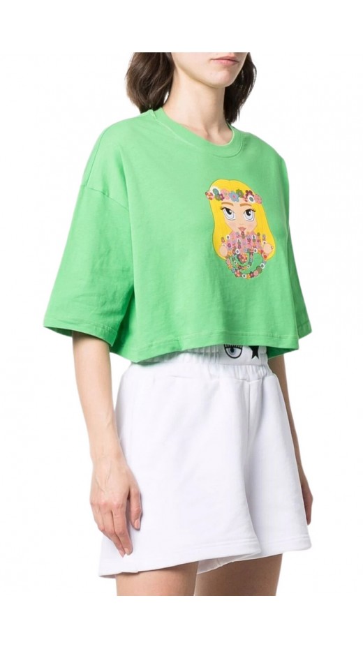 CHIARA FERRAGNI DONNA MAGLIETTA T-SHIRT ΜΠΛΟΥΖΑ ΓΥΝΑΙΚΕΙΑ GREEN