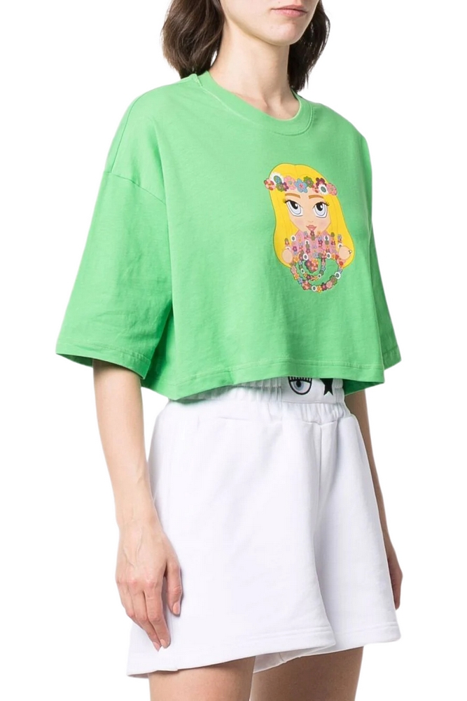 CHIARA FERRAGNI DONNA MAGLIETTA T-SHIRT ΜΠΛΟΥΖΑ ΓΥΝΑΙΚΕΙΑ GREEN