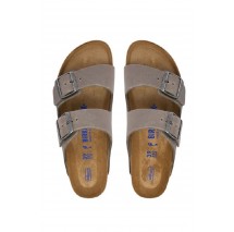 BIRKENSTOCK LEATHER ARIZONA SFB LEOI IRON NARROW SEASONAL ΠΑΝΤΟΦΛΑ UNISEX GREY
