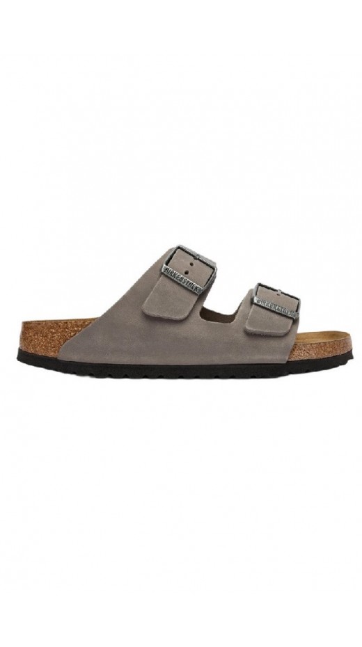 BIRKENSTOCK LEATHER ARIZONA SFB LEOI IRON NARROW SEASONAL ΠΑΝΤΟΦΛΑ UNISEX GREY