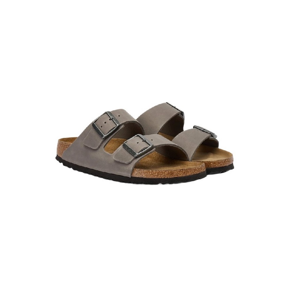 BIRKENSTOCK LEATHER ARIZONA SFB LEOI IRON NARROW SEASONAL ΠΑΝΤΟΦΛΑ UNISEX GREY