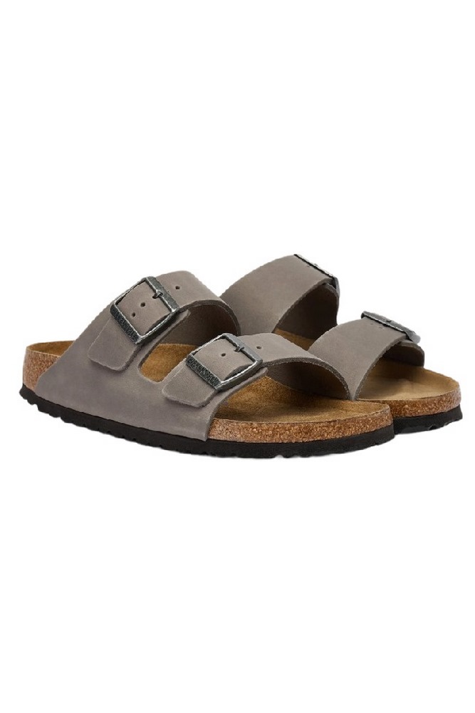 BIRKENSTOCK LEATHER ARIZONA SFB LEOI IRON NARROW SEASONAL ΠΑΝΤΟΦΛΑ UNISEX GREY