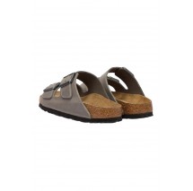 BIRKENSTOCK LEATHER ARIZONA SFB LEOI IRON NARROW SEASONAL ΠΑΝΤΟΦΛΑ UNISEX GREY