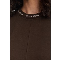 CALVIN KLEIN JEANS LOGO RIB INTERLOCK T-SHIRT ΦΟΡΕΜΑ ΓΥΝΑΙΚΕΙΟ BROWN