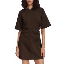 CALVIN KLEIN JEANS LOGO RIB INTERLOCK T-SHIRT ΦΟΡΕΜΑ ΓΥΝΑΙΚΕΙΟ BROWN