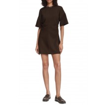 CALVIN KLEIN JEANS LOGO RIB INTERLOCK T-SHIRT ΦΟΡΕΜΑ ΓΥΝΑΙΚΕΙΟ BROWN