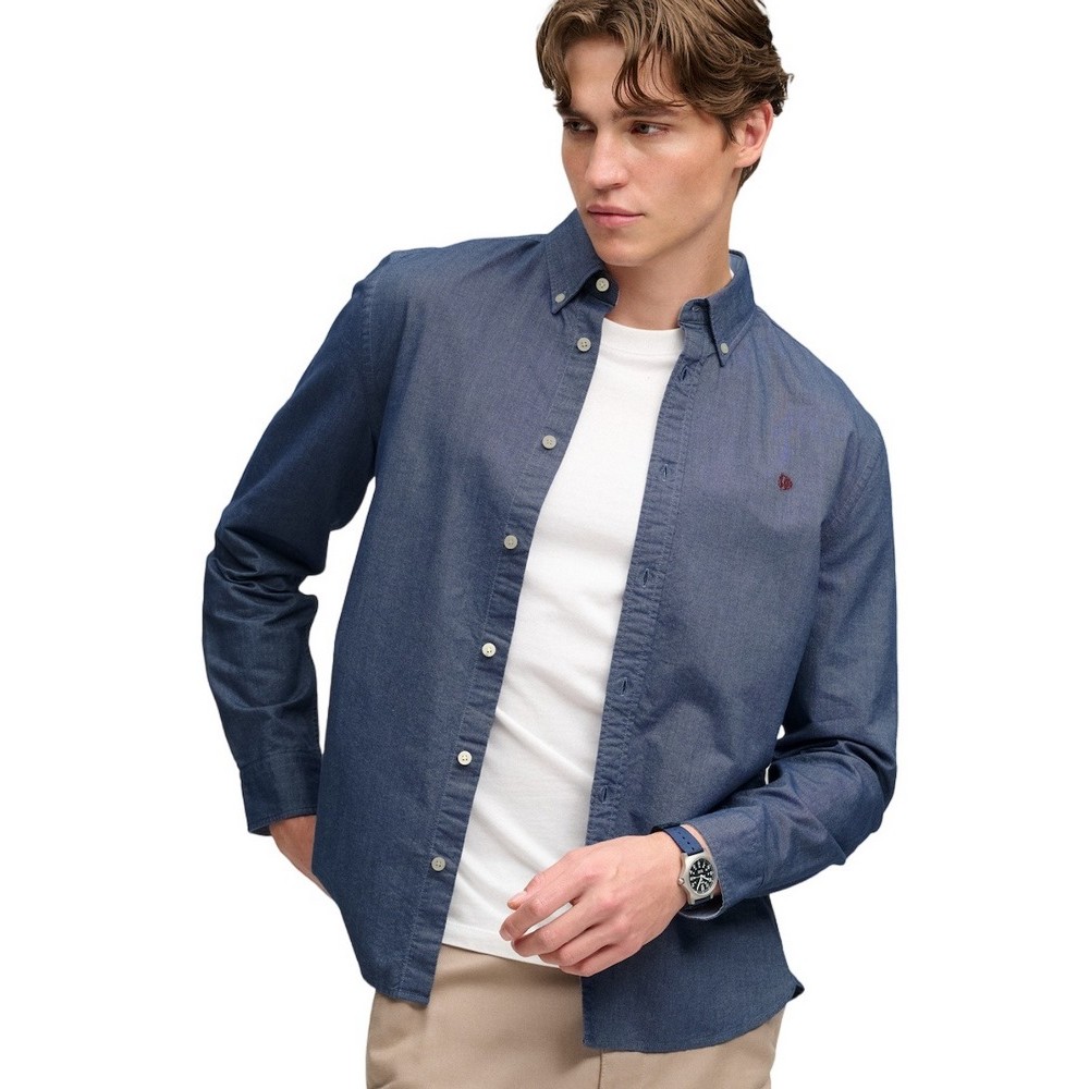 SUPERDRY PREPPY OXFORD SHIRT ΠΟΥΚΑΜΙΣΟ ΑΝΔΡΙΚΟ BLUE