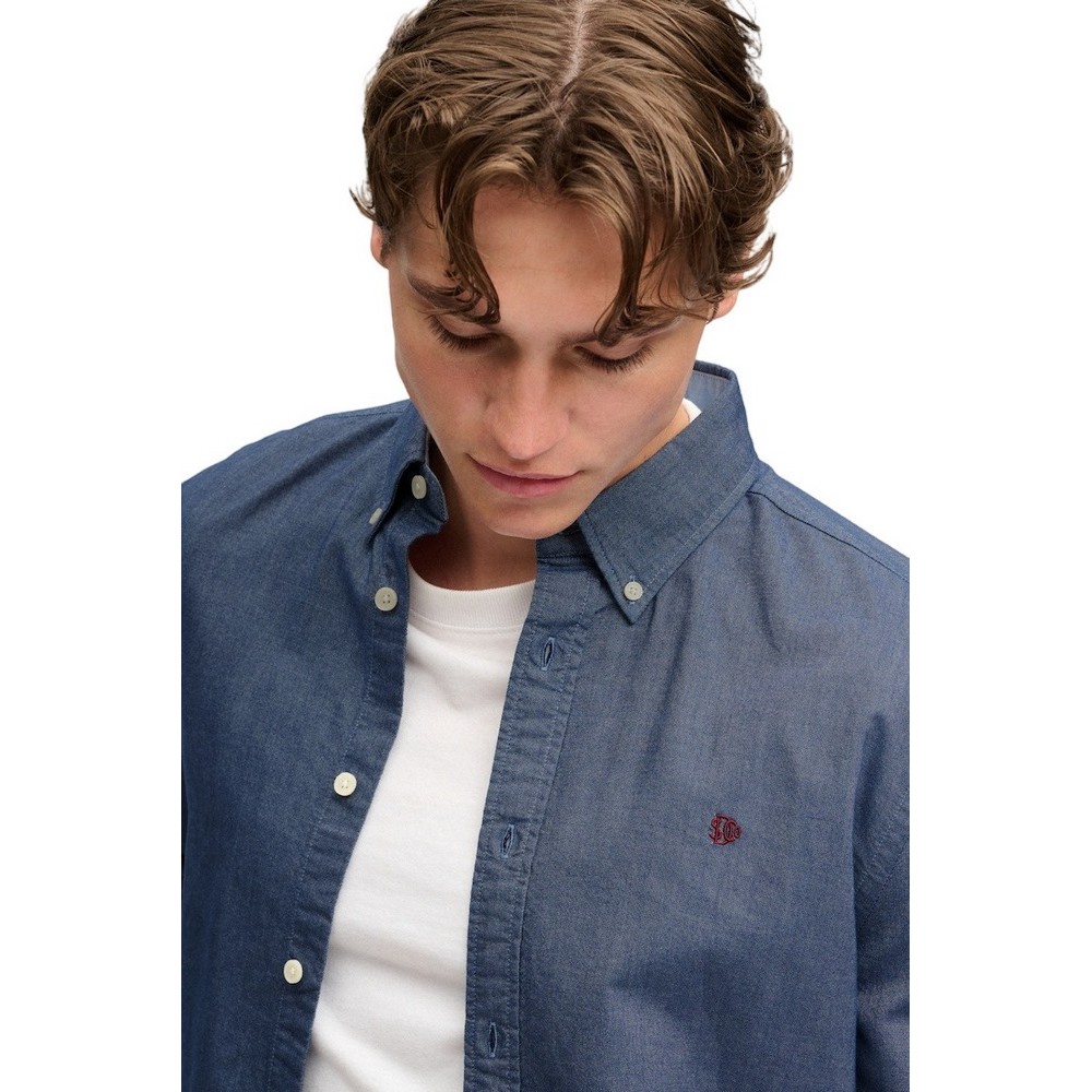 SUPERDRY PREPPY OXFORD SHIRT ΠΟΥΚΑΜΙΣΟ ΑΝΔΡΙΚΟ BLUE