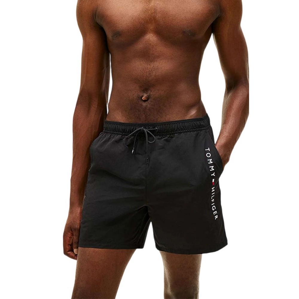 TOMMY HILFIGER MEDIUM DRAWSTRING ZIP POCKET ΜΑΓΙΟ ΑΝΔΡΙΚΟ BLACK