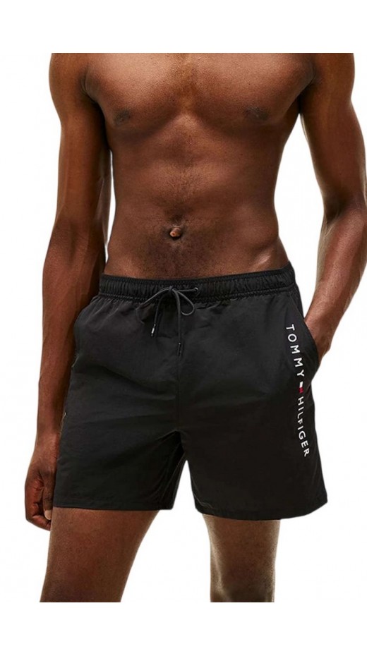 TOMMY HILFIGER MEDIUM DRAWSTRING ZIP POCKET ΜΑΓΙΟ ΑΝΔΡΙΚΟ BLACK