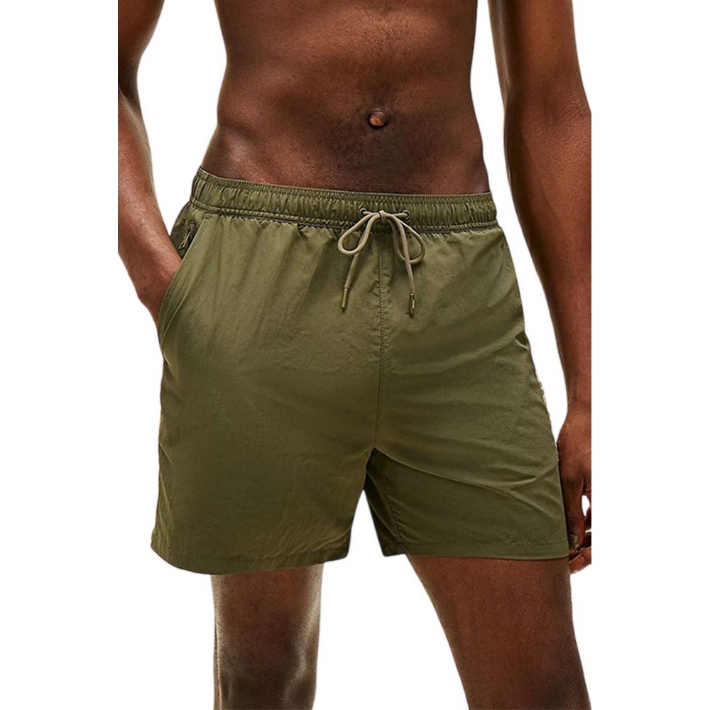 TOMMY HILFIGER MEDIUM DRAWSTRING ZIP POCKET ΜΑΓΙΟ ΑΝΔΡΙΚΟ OLIVE