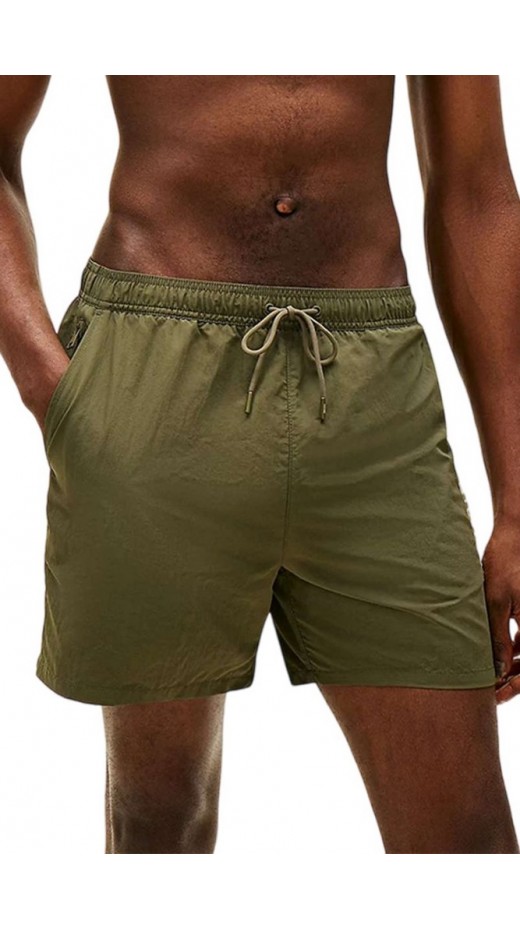 TOMMY HILFIGER MEDIUM DRAWSTRING ZIP POCKET ΜΑΓΙΟ ΑΝΔΡΙΚΟ OLIVE