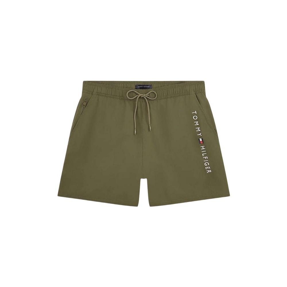 TOMMY HILFIGER MEDIUM DRAWSTRING ZIP POCKET ΜΑΓΙΟ ΑΝΔΡΙΚΟ OLIVE