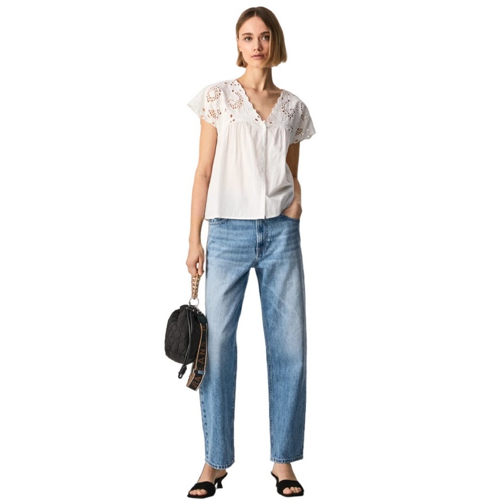 PEPE JEANS LONDON NARA ΠΟΥΚΑΜΙΣΟ ΓΥΝΑΙΚΕΙΟ PEPE JEANS LONDON WHITE