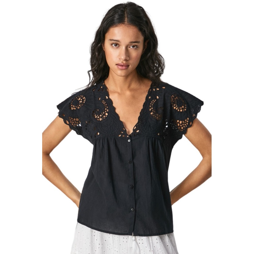 PEPE JEANS LONDON NARA ΠΟΥΚΑΜΙΣΟ ΓΥΝΑΙΚΕΙΟ PEPE JEANS LONDON BLACK