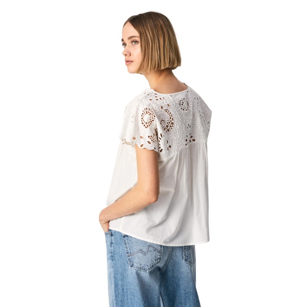 PEPE JEANS LONDON NARA ΠΟΥΚΑΜΙΣΟ ΓΥΝΑΙΚΕΙΟ PEPE JEANS LONDON WHITE