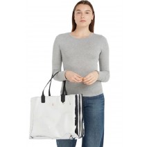 TOMMY HILFIGER ICONIC TOMMY TOTE METAL ΤΣΑΝΤΑ ΓΥΝΑΙΚΕΙΑ SILVER