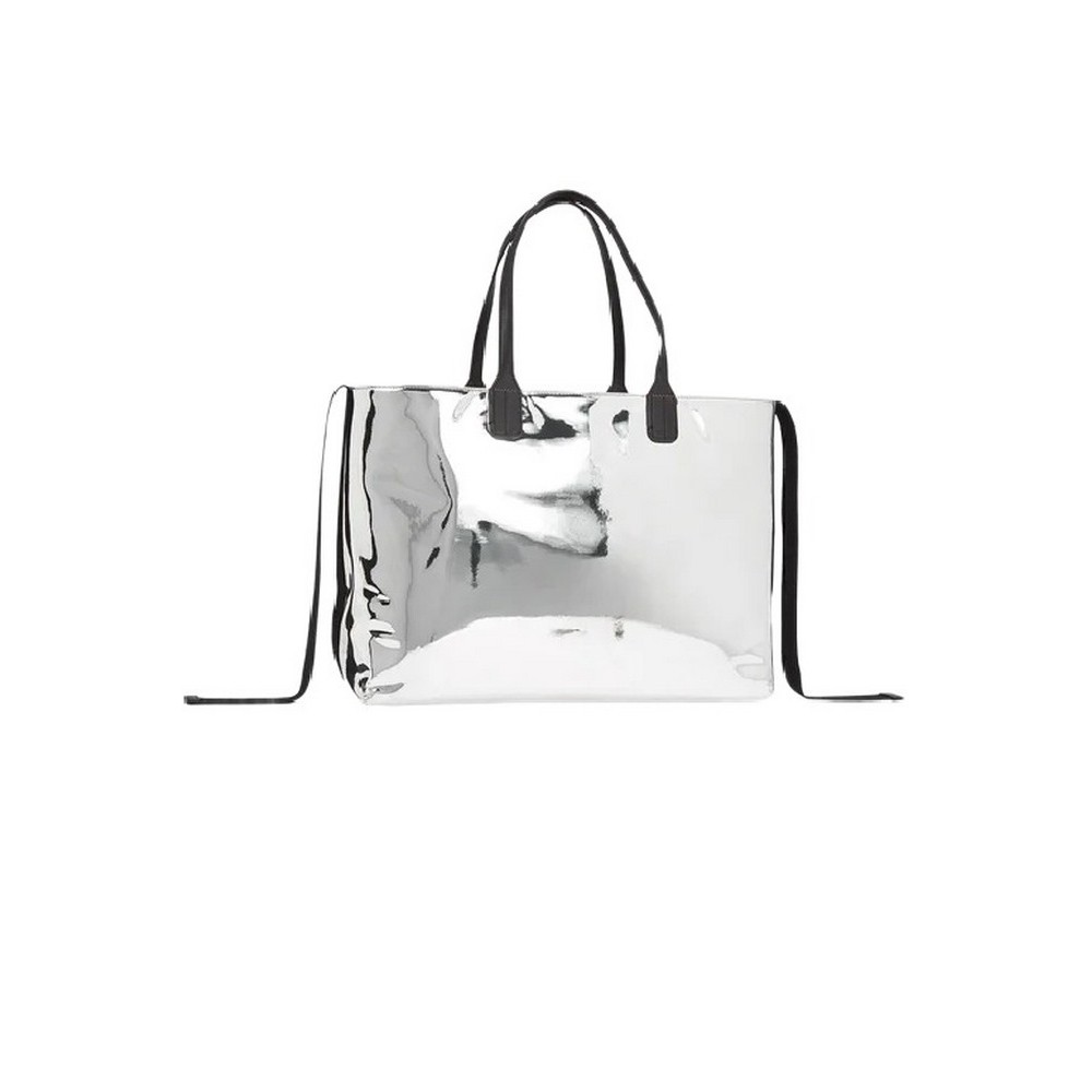 TOMMY HILFIGER ICONIC TOMMY TOTE METAL ΤΣΑΝΤΑ ΓΥΝΑΙΚΕΙΑ SILVER