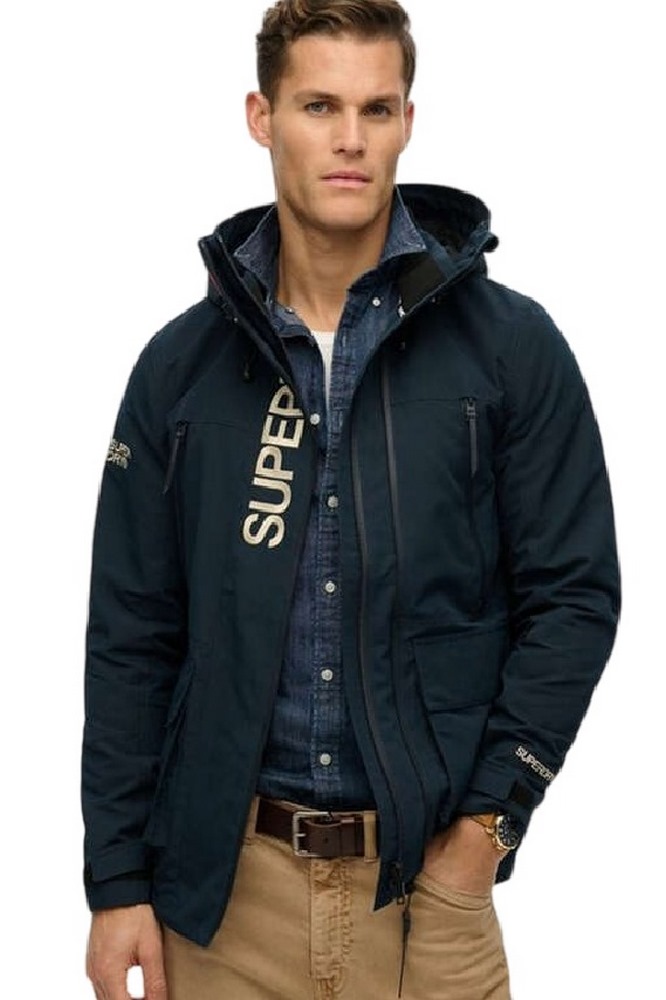 SUPERDRY D1 SDSW HOOD ULTIMATE EMB WINDBREAKER ΜΠΟΥΦΑΝ ΑΝΔΡΙΚΟ NAVY