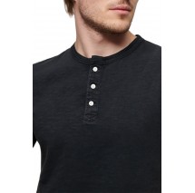 SUPERDRY JERSEY GRANDAD TOPT-SHIRT ΜΠΛΟΥΖΑ ΑΝΔΡΙΚΗ BLACK