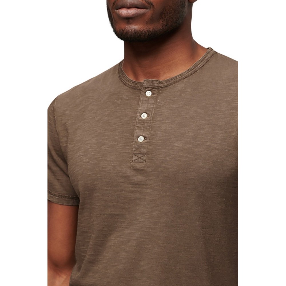 SUPERDRY JERSEY GRANDAD TOPT-SHIRT ΜΠΛΟΥΖΑ ΑΝΔΡΙΚΗ BROWN