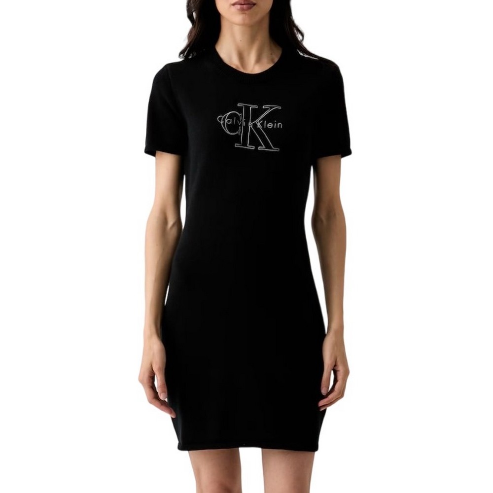 CALVIN KLEIN JEANS LOGO MINI DRESS ΦΟΡΕΜΑ ΓΥΝΑΙΚΕΙΟ BLACK
