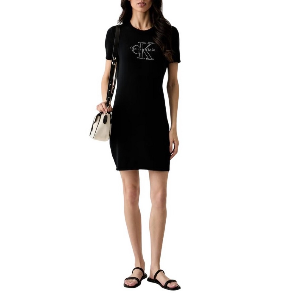CALVIN KLEIN JEANS LOGO MINI DRESS ΦΟΡΕΜΑ ΓΥΝΑΙΚΕΙΟ BLACK