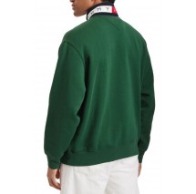 TOMMY JEANS RLX BRANDED COLLAR QZ EXT ΜΠΛΟΥΖΑ ΦΟΥΤΕΡ ΑΝΔΡΙΚΗ DARK GREEN