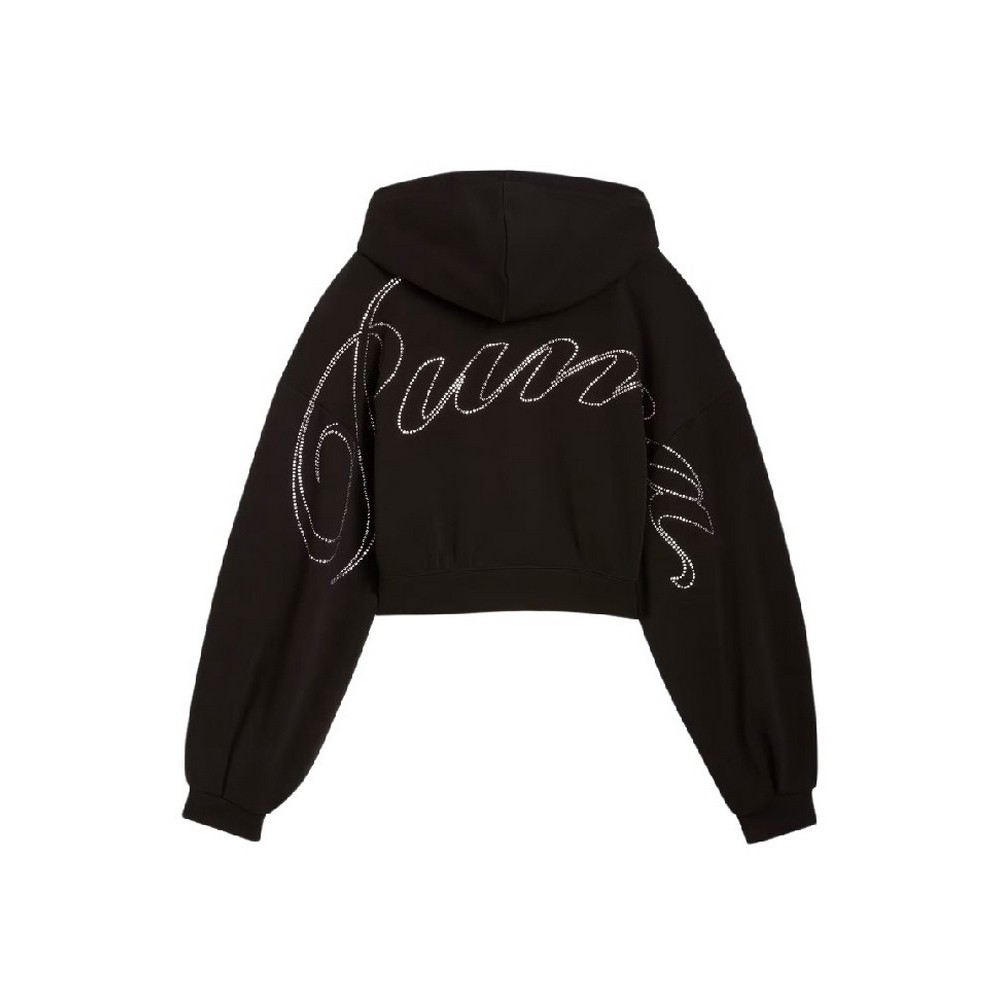 PUMA ESSENTIALS GRAPHIC BEDAZZLED FZ HOODIE ΖΑΚΕΤΑ ΦΟΥΤΕΡ ΓΥΝΑΙΚΕΙΑ BLACK