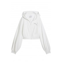 PUMA ESSENTIALS GRAPHIC BEDAZZLED FZ HOODIE ΖΑΚΕΤΑ ΦΟΥΤΕΡ ΓΥΝΑΙΚΕΙΑ WHITE
