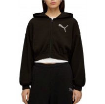 PUMA ESSENTIALS GRAPHIC BEDAZZLED FZ HOODIE ΖΑΚΕΤΑ ΦΟΥΤΕΡ ΓΥΝΑΙΚΕΙΑ BLACK