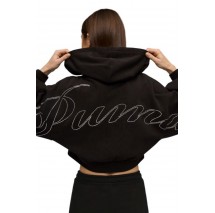 PUMA ESSENTIALS GRAPHIC BEDAZZLED FZ HOODIE ΖΑΚΕΤΑ ΦΟΥΤΕΡ ΓΥΝΑΙΚΕΙΑ BLACK
