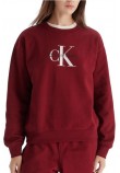 CALVIN KLEIN JEANS LS MONOLOGO FRENCH TERRY RLXD CN ΦΟΥΤΕΡ ΜΠΛΟΥΖΑ ΓΥΝΑΙΚΕΙΑ BORDEAUX