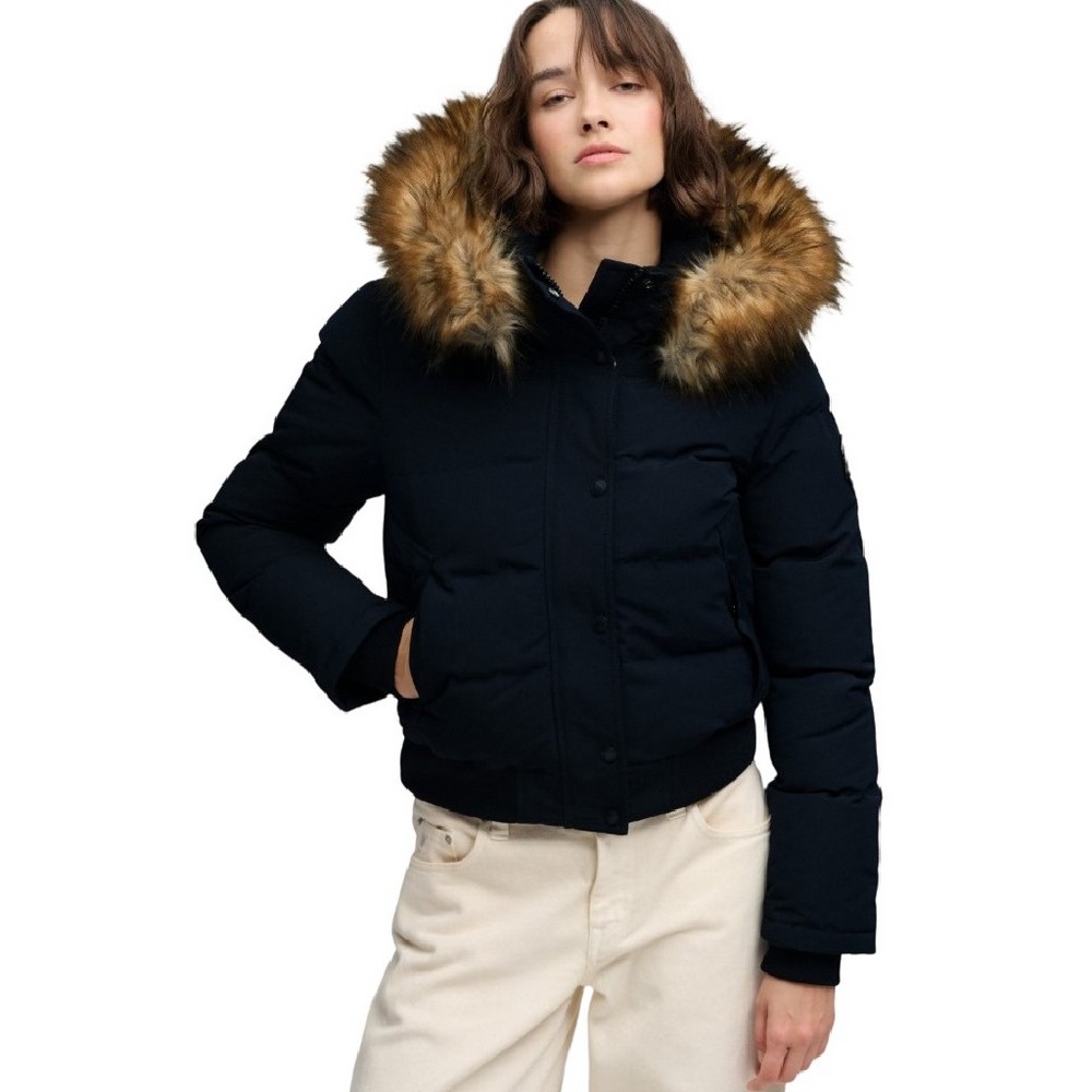 SUPERDRY EVEREST HOODED BOMBER JKT ΜΠΟΥΦΑΝ ΓΥΝΑΙΚΕΙΟ NAVY