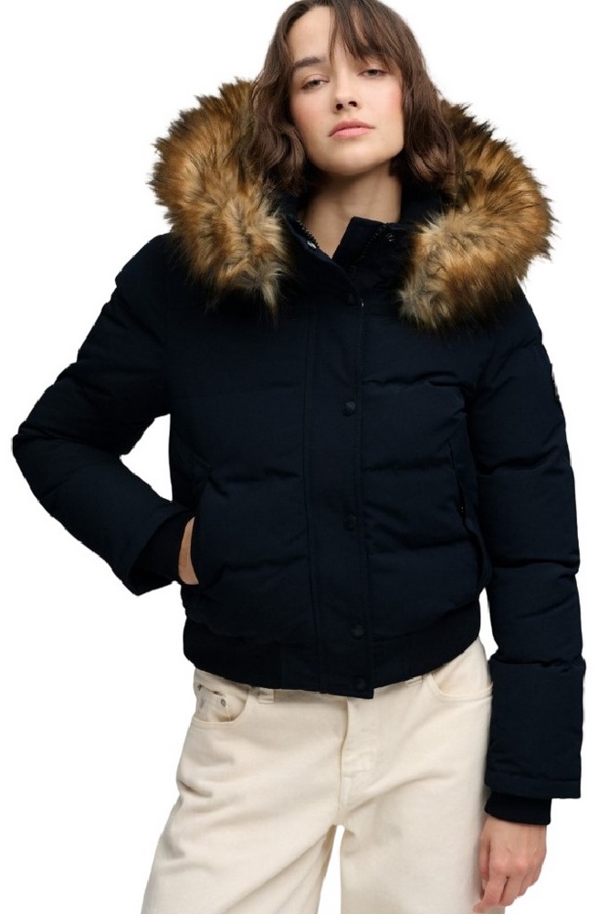 SUPERDRY EVEREST HOODED BOMBER JKT ΜΠΟΥΦΑΝ ΓΥΝΑΙΚΕΙΟ NAVY