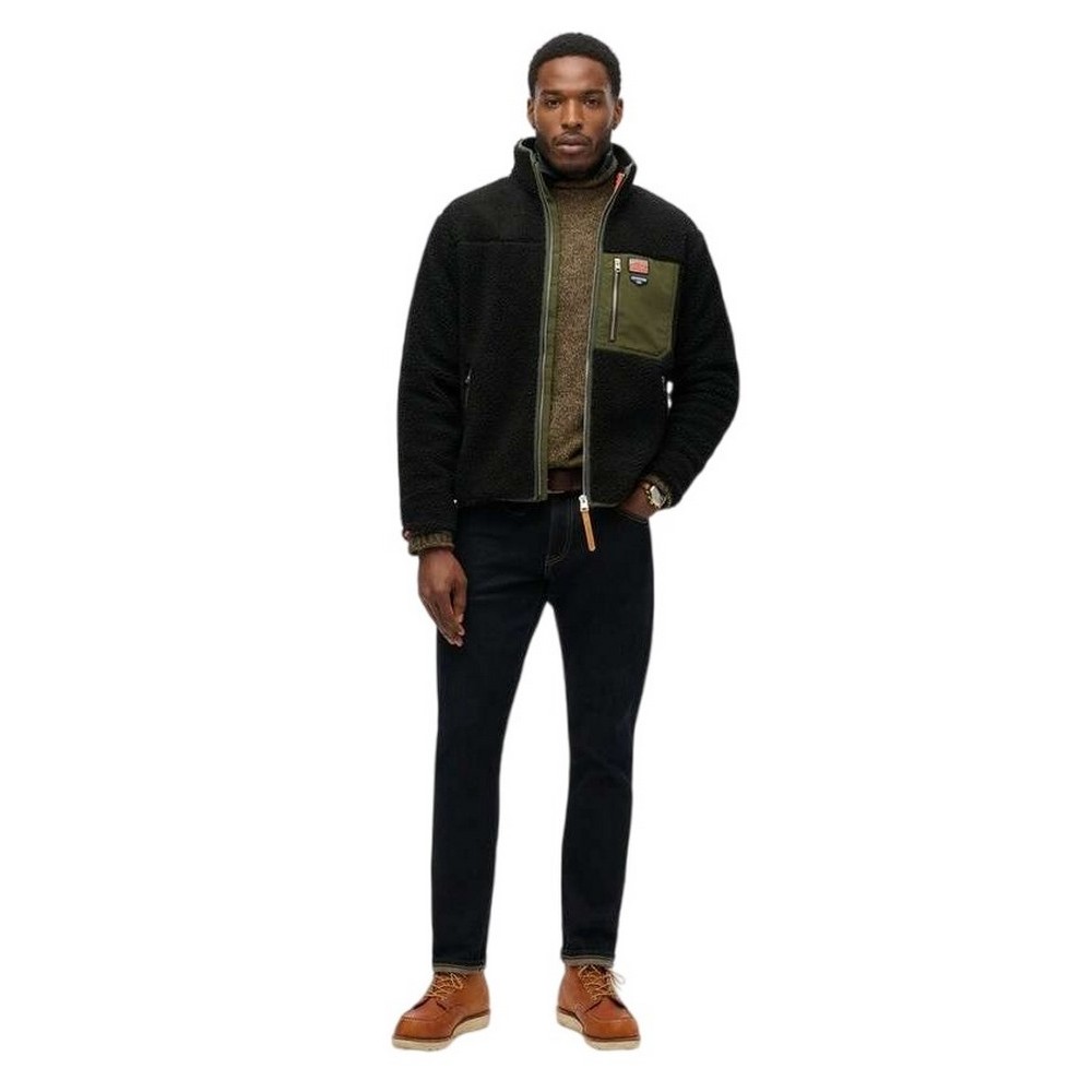 SUPERDRY D2 OVIN VINTAGE RETRO FULL ZIP FLEECE ΖΑΚΕΤΑ ΑΝΔΡΙΚΗ BLACK