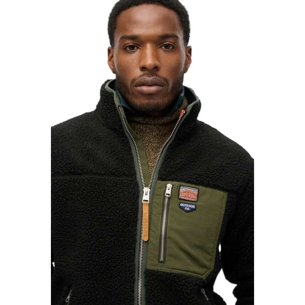 SUPERDRY D2 OVIN VINTAGE RETRO FULL ZIP FLEECE ΖΑΚΕΤΑ ΑΝΔΡΙΚΗ BLACK