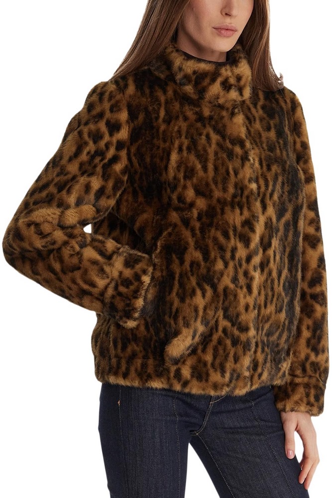 GUESS LUNA FAUX FUR LEOPARD JACKET ΠΑΛΤΟ ΓΟΥΝΑΚΙ ΓΥΝΑΙΚΕΙΟ LEOPARD