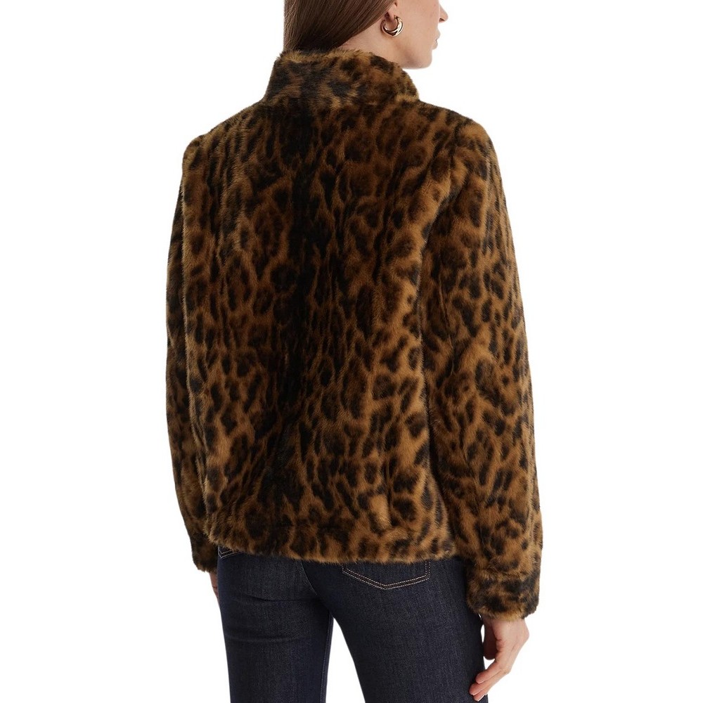 GUESS LUNA FAUX FUR LEOPARD JACKET ΠΑΛΤΟ ΓΟΥΝΑΚΙ ΓΥΝΑΙΚΕΙΟ LEOPARD