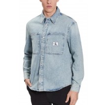 CALVIN KLEIN JEANS RELAXED LINEAR DENIM SHIRT ΠΟΥΚΑΜΙΣΟ ΑΝΔΡΙΚΟ BLUΕ DENIM