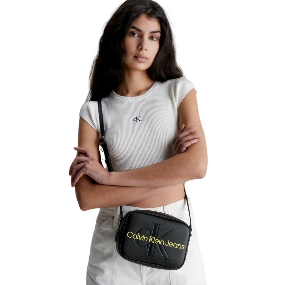 CALVIN KLEIN JEANS CAMERA BAG ΤΣΑΝΤΑ ΓΥΝΑΙΚΕΙΑ BLACK