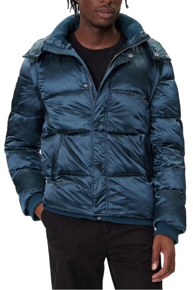 GUESS METALLIZED PUFFA JACKET ΜΠΟΥΦΑΝ ΑΝΔΡΙΚΟ BLUE