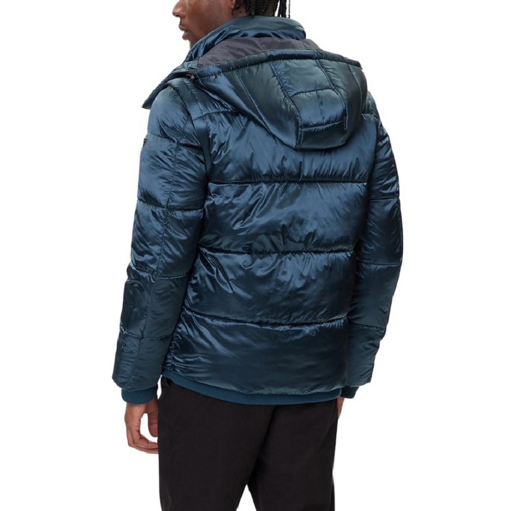 GUESS METALLIZED PUFFA JACKET ΜΠΟΥΦΑΝ ΑΝΔΡΙΚΟ BLUE