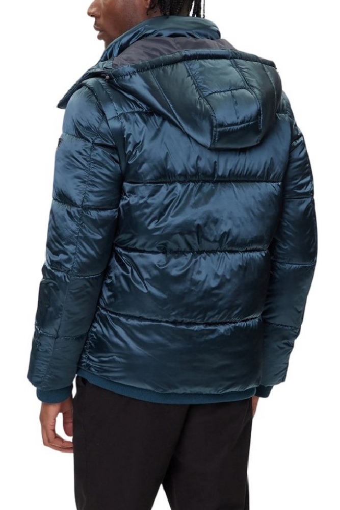 GUESS METALLIZED PUFFA JACKET ΜΠΟΥΦΑΝ ΑΝΔΡΙΚΟ BLUE