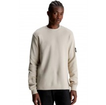 CALVIN KLEIN JEANS WAFFLE LS TEE ΜΠΛΟΥΖΑ ΑΝΔΡΙΚΗ BEIGE